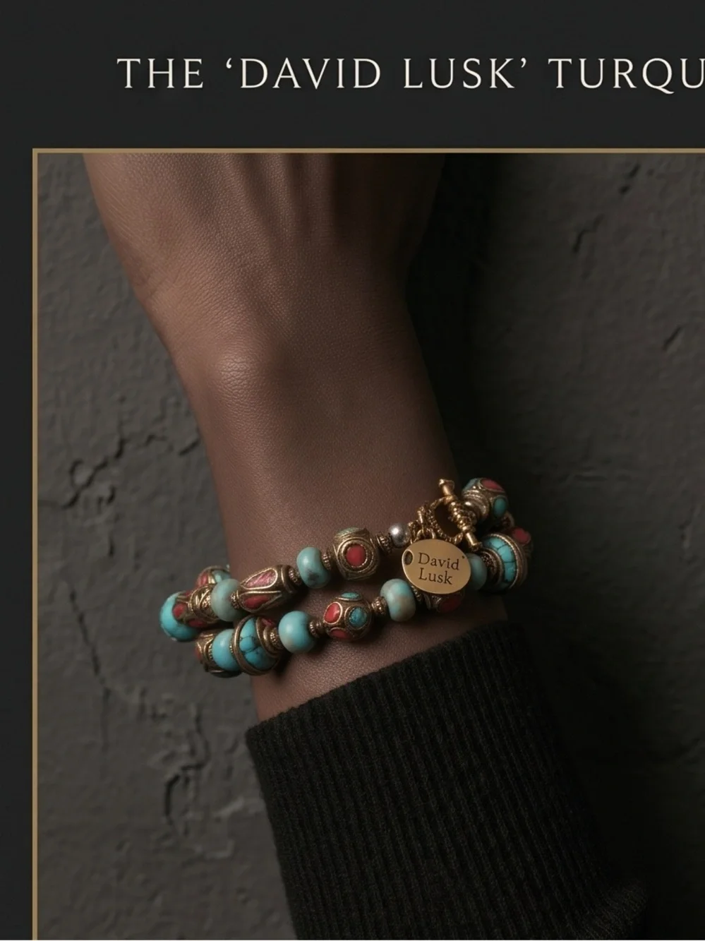 Turquoise & Coral Bead Bracelet - Turquoise, Coral☑️